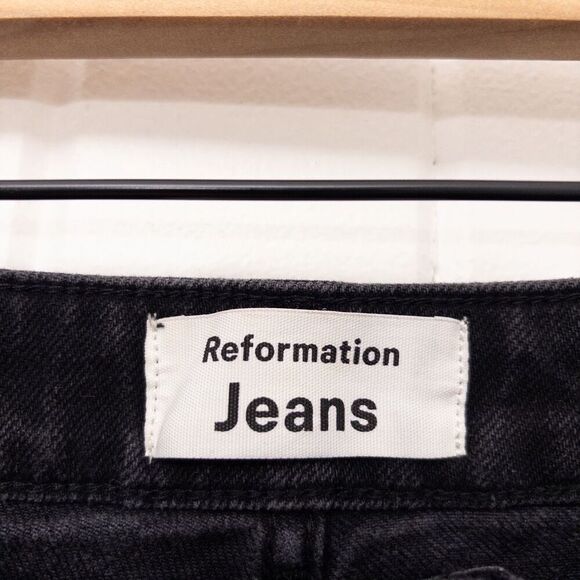 Reformation Kellen Snap Jeans Black Size 27 - Picture 4 of 10